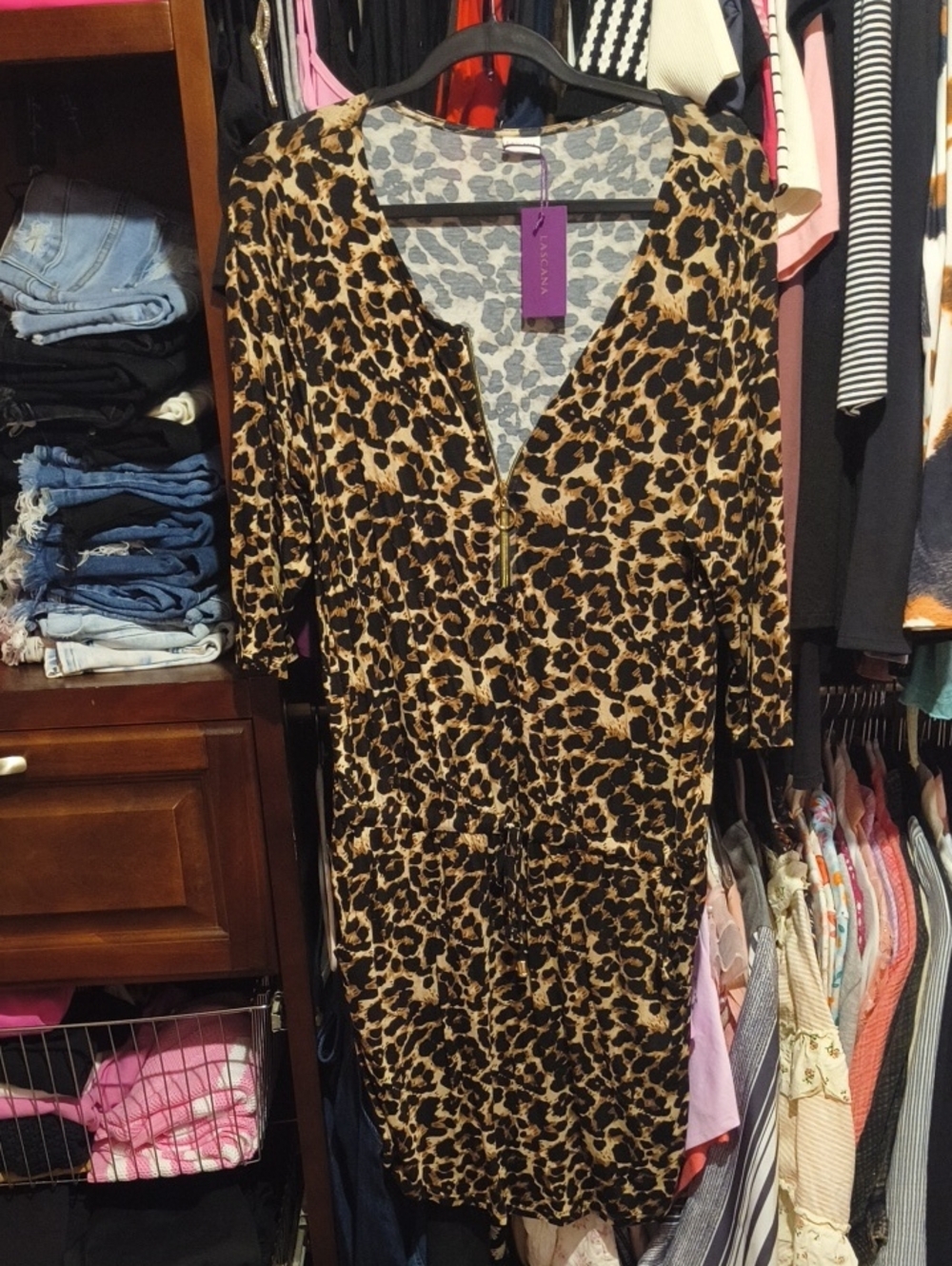 Leopard Print Lascana Dress From Victoria Secret Drop Waist With Tie Super Soft